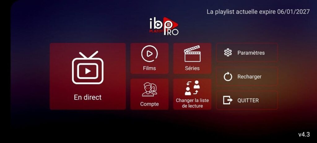 واجهة تطبيق ibo player pro